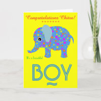 Flowered-Elephant Congratulations New Baby