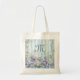 Flowered Fence Monogrammed Tote Bag