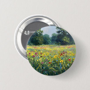 Flowered field 6 cm round badge