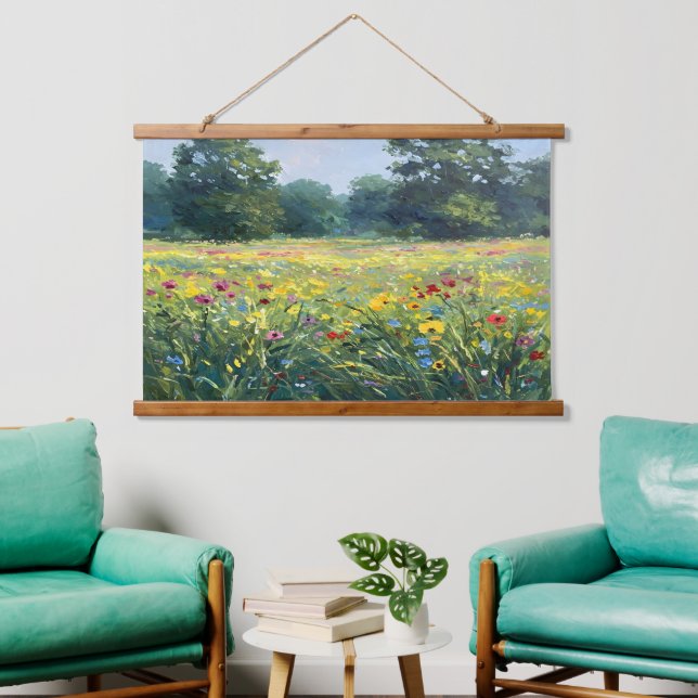 Flowered field hanging tapestry (Living Room)