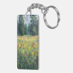 Flowered field key ring