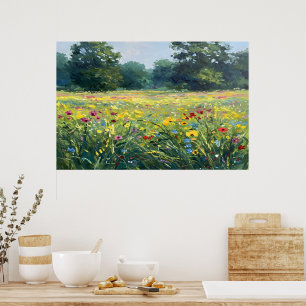 Flowered field poster