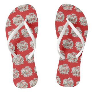 Flowered Flip Flops