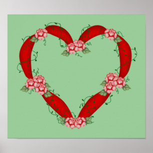 Flowered Heart Print