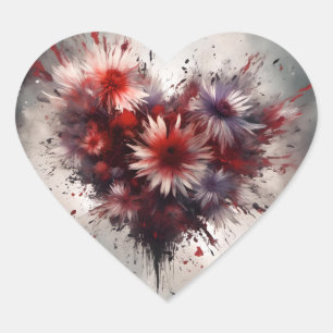Flowered Heart Sticker