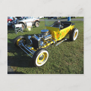 Flowered Hot Rod Postcard