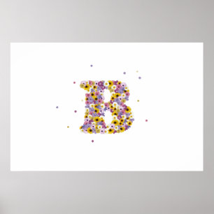 Flowered monogram 'B' Poster