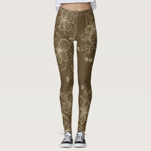 Flowered Patterned Designer Leggings