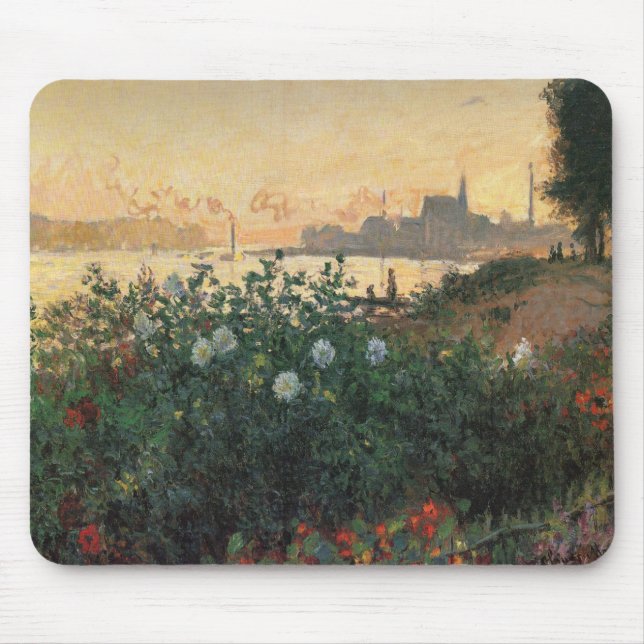 Flowered Riverbank, Argenteuil - Claude Monet - c1 Mouse Pad (Front)
