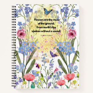 Flowered Spiral Notebook
