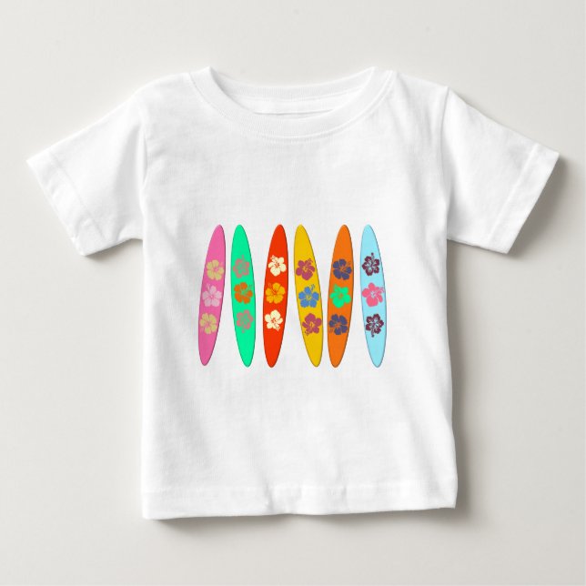 Flowered Surfboards Baby T-Shirt (Front)
