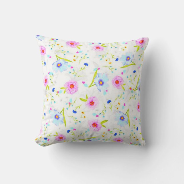 FLOWERED throw pillow. Cushion (Front)