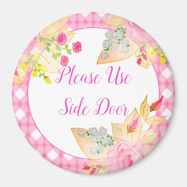 Flowered With Pink Magnet (Front)