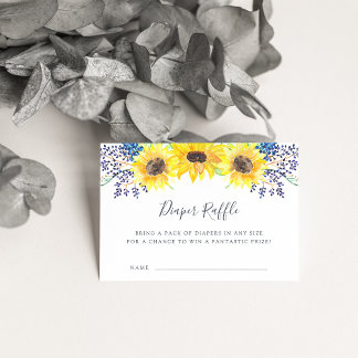Flowerfields Baby Shower Diaper Raffle Card