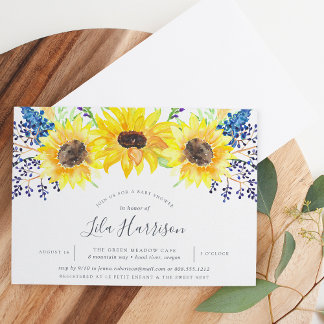 Flowerfields Baby Shower Invitation
