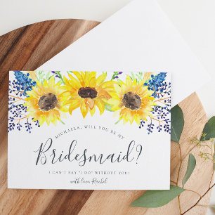 Flowerfields Be My Bridesmaid Card