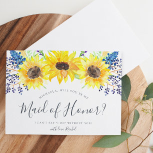 Flowerfields Be My Maid of Honour Card
