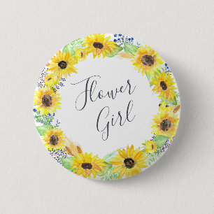 Flowerfields Collection   Flower Girl 6 Cm Round Badge