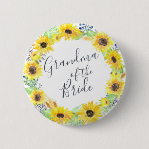 Flowerfields Grandmother of the Bride 6 Cm Round Badge