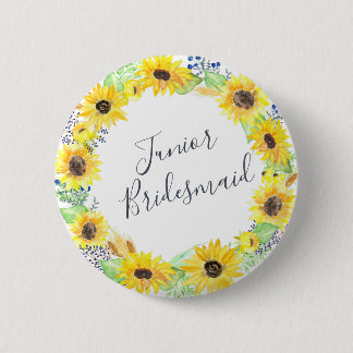 Flowerfields Junior Bridesmaid 6 Cm Round Badge
