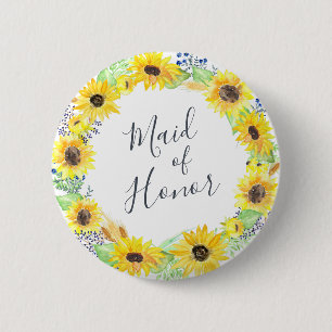 Flowerfields Maid of Honour 6 Cm Round Badge