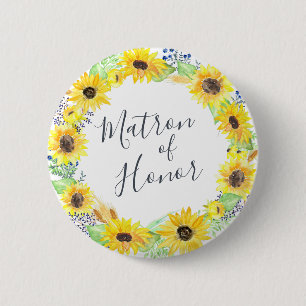 Flowerfields Matron of Honour 6 Cm Round Badge