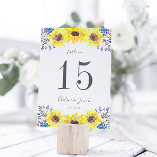 Flowerfields | Personalized Table Number Card