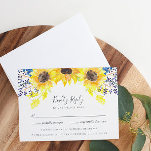Flowerfields RSVP Card with Meal Choice