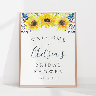 Flowerfields | Sunflower Bridal Shower Welcome Poster