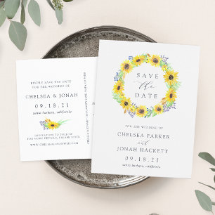 Flowerfields Sunflower Save the Date Announcement Postcard