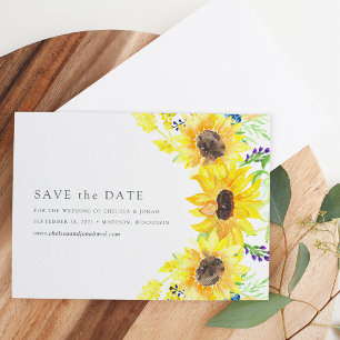 Flowerfields   Watercolor Sunflower Save the Date