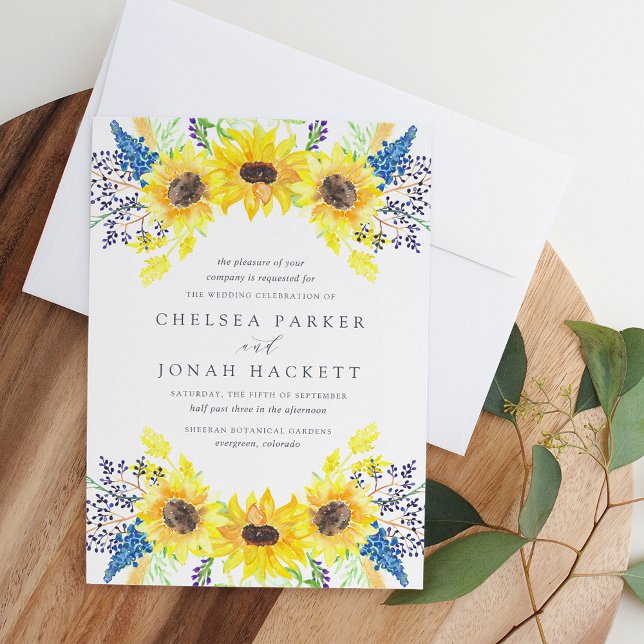Flowerfields | Watercolor Sunflower Wedding Invitation (Creator Uploaded)