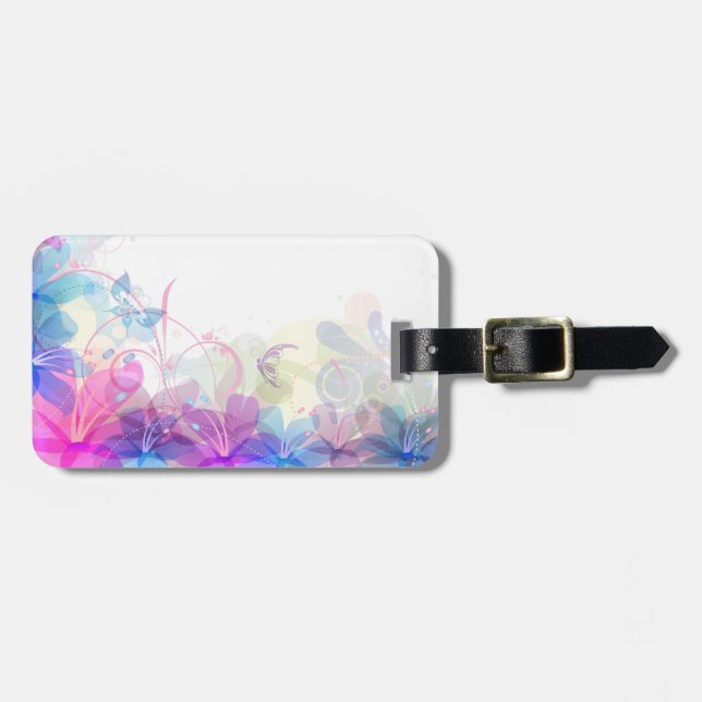 Flowerful Butterfly Abstract Luggage Tag (Front Horizontal)