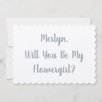Flowergirl Custom Name Dusty Blue Silver Wedding