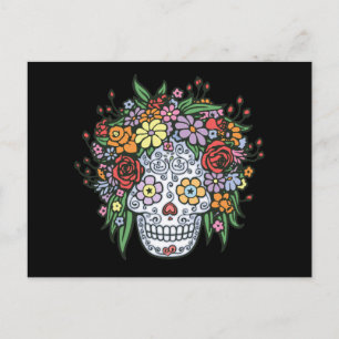 Flowerhair Sugar Skull Postcard