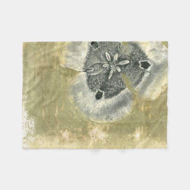 Flowerhead Abstract with Glazed Texture Fleece Blanket (Front (Horizontal))