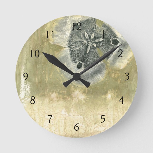 Flowerhead Abstract with Glazed Texture Round Clock (Front)