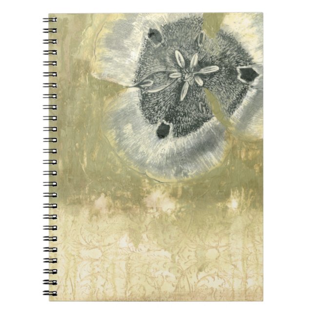 Flowerhead Abstract with Glazed Texture Spiral Notebook (Front)