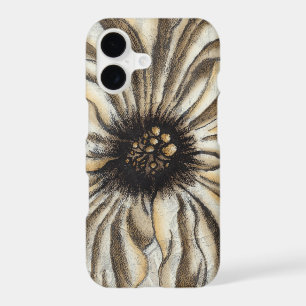 Flowerhead Fresco on Tan Background