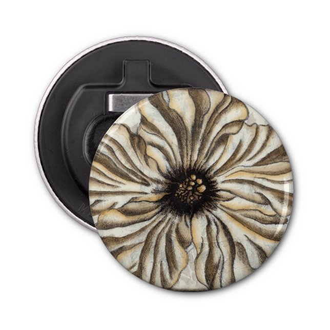Flowerhead Fresco on Tan Background Bottle Opener (Front)