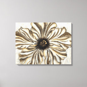 Flowerhead Fresco on Tan Background Canvas Print