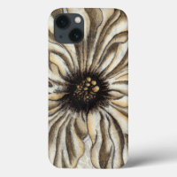 Flowerhead Fresco on Tan Background