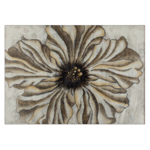 Flowerhead Fresco on Tan Background Cutting Board