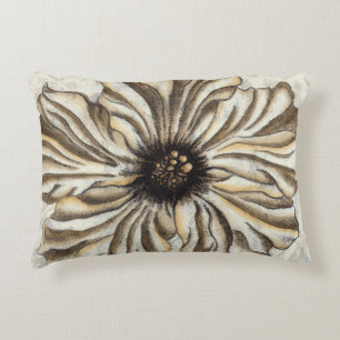 Flowerhead Fresco on Tan Background Decorative Cushion