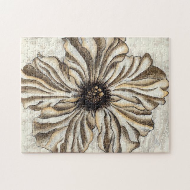 Flowerhead Fresco on Tan Background Jigsaw Puzzle (Horizontal)