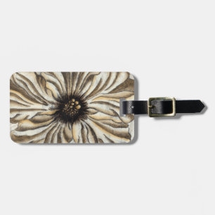 Flowerhead Fresco on Tan Background Luggage Tag