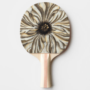 Flowerhead Fresco on Tan Background Ping Pong Paddle