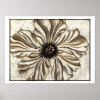 Flowerhead Fresco on Tan Background