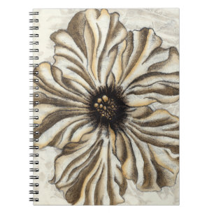 Flowerhead Fresco on Tan Background Spiral Notebook