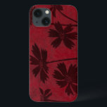 Flowerhead Silhouettes on Crimson Background iPhone 13 Case<br><div class="desc">Flowerhead silhouettes are set against a crimson background in this contemporary botanical painting. The deep red of the backdrop serves as a great accent for the floral shadows depicted in this piece.</div>
